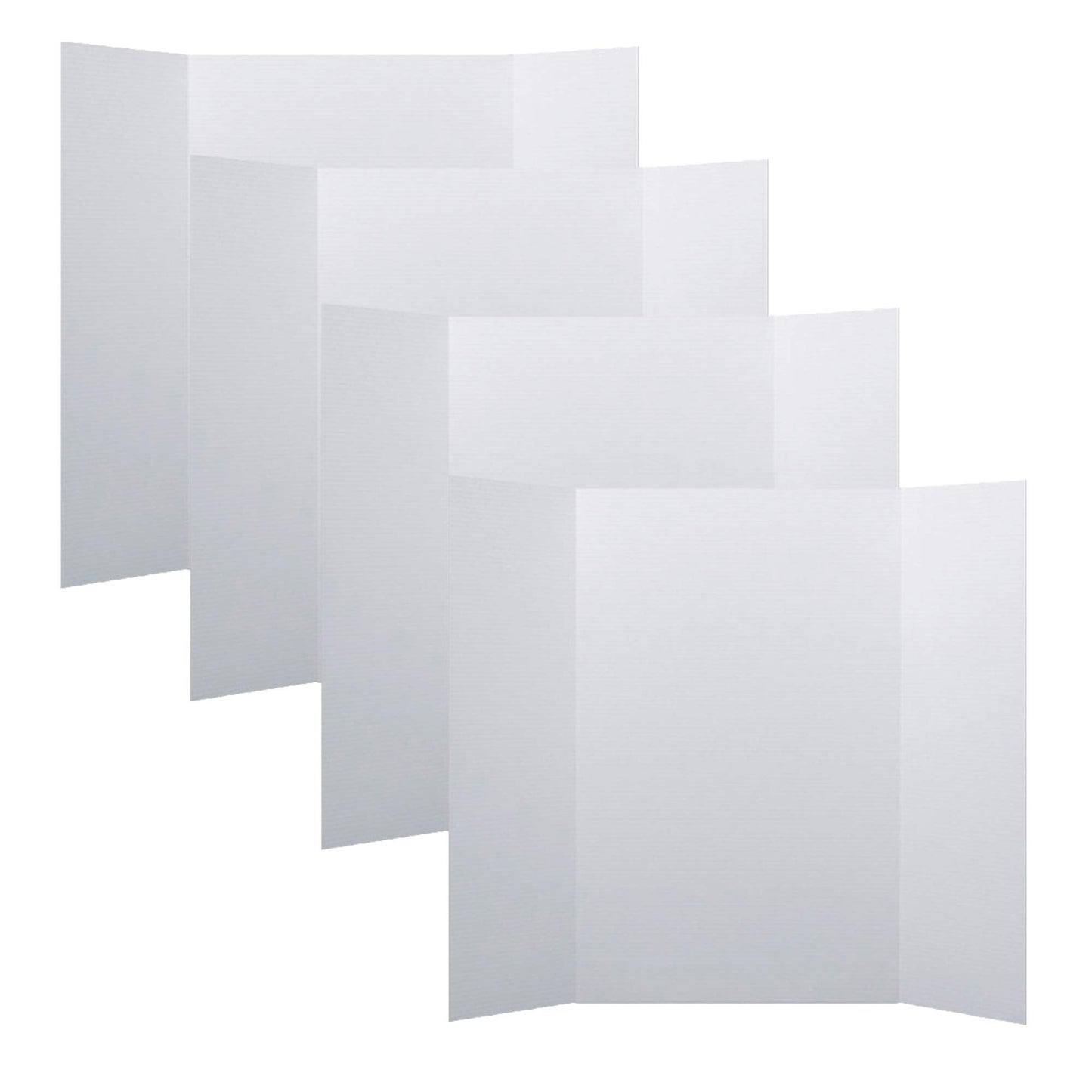 Flipside Products 36” x 48” Project Boards for Presentations, Science Fair, School Projects, Event Displays and Trifold Picture Board, Proudly Made in USA - White - 4 Pack