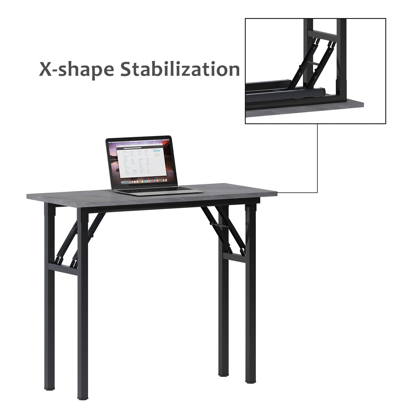 Need Small Desk, 31.5 x 15.7 Inches No Assembly Foldable Writing Table,Sturdy and Heavy Duty Folding Computer Desks for Small Space/Home Office/Dormitory AC5LB(80 * 40)