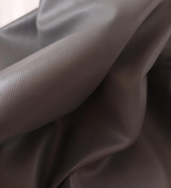 NAT Leathers | Gray Soft Faux Vegan Leather PU | 4 Yards Cut by The Yard |