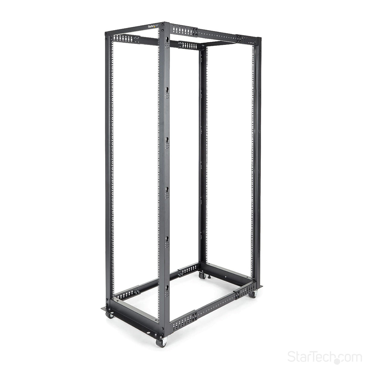 StarTech 42U 4-Post Server Rack, 19in Open Frame Rack with 40in (101cm) Mounting Depth and 1323lb (600kg) Weight Capacity, Mobile or Floor Mount IT Rack