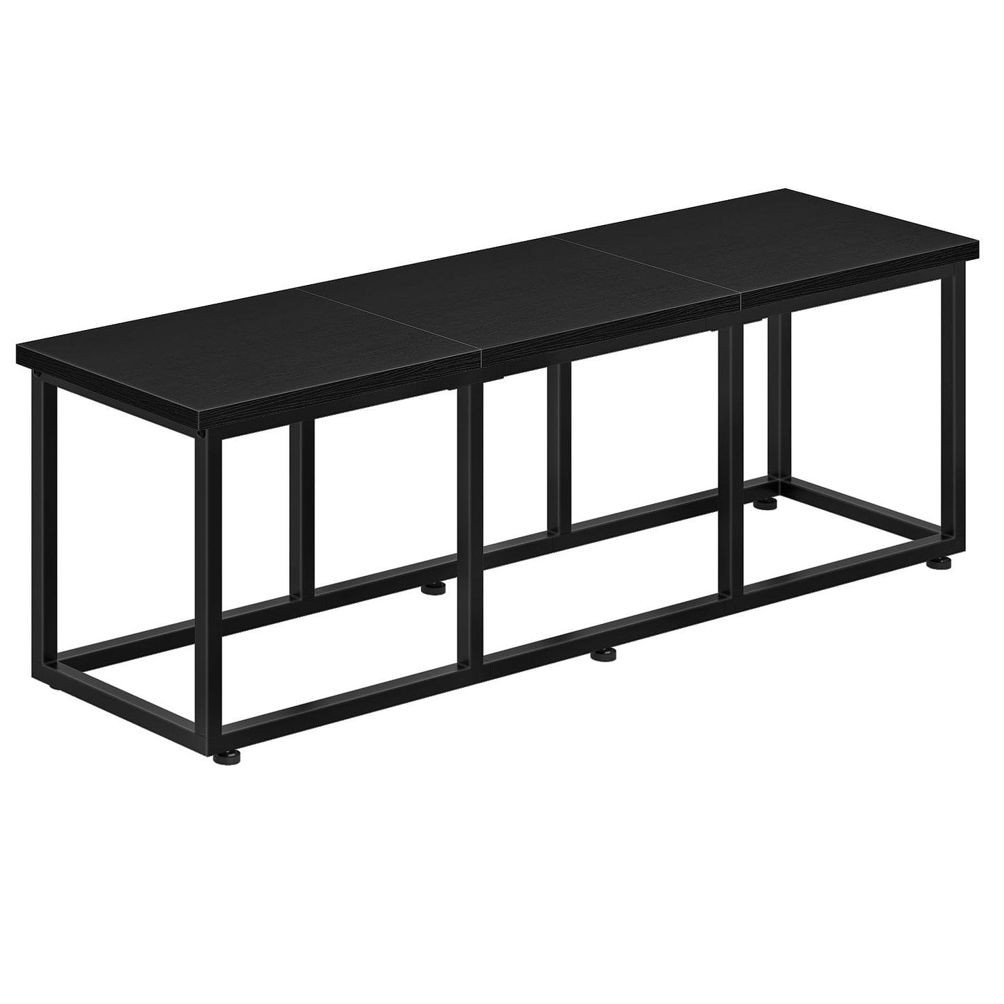 HOOBRO Dining Bench, 47.2 Inch Dining Table Bench, Industrial Style Kitchen Bench, Steel Frame, Easy to Assemble, for Kitchen, Dining Room, Black BB45CD01