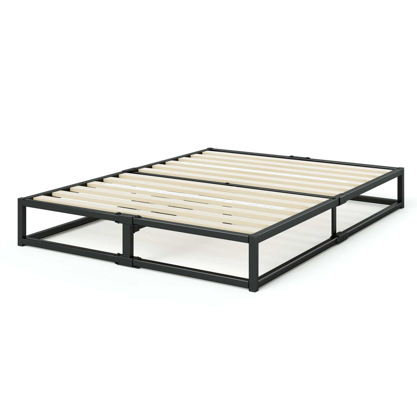 Zinus Joseph 10 Inch Platform Bed Frame, Wood Slat Support, No Box Spring Needed, Eco Friendly WonderBox(TM) Packaging, Easy Assembly, Black, Queen