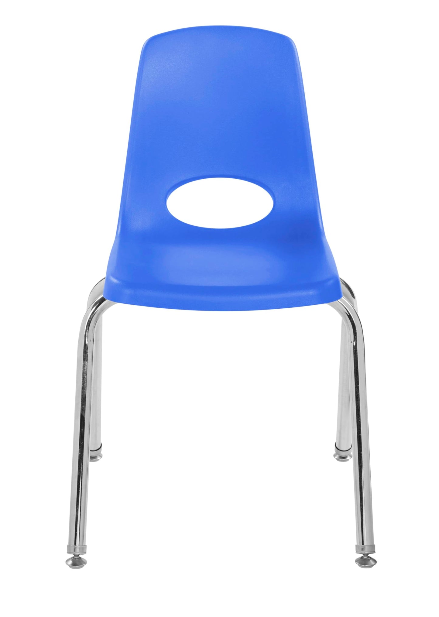 FDP 16" School Stack Chair, Stacking Student Seat with Chromed Steel Legs and Swivel Glides for Classroom, Homeschool or Office - Blue, 11560-BL