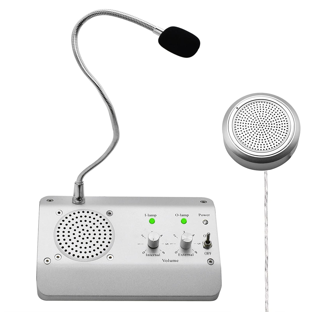 WWMFS Window Speaker System, Dual Way Window Microphone Intercom Speaker, Intercom System for Business, Home, Office, School, Counter, Bank and Station
