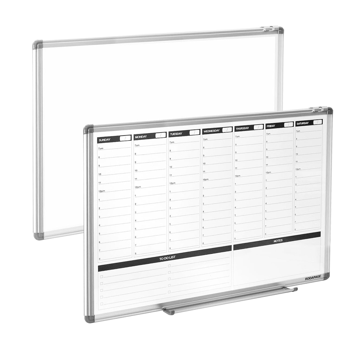 KODAPAGE Large Weekly Dry Erase Board, Weekly Planner whiteboard with Hourly time Slots, Whiteboard Weekly Calendar for Schedule for wall 36" X 24" Double-Sided for Office, Home and School