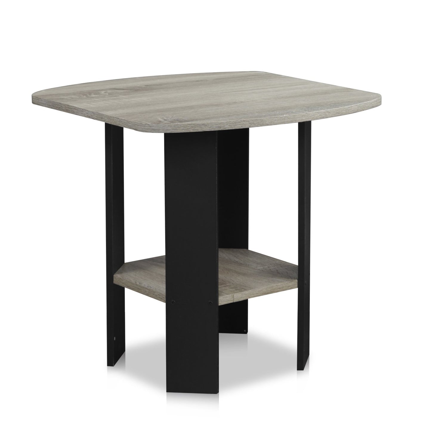 Furinno SIMPLE DESIGN Side Table, 2-Tier Modern End Table with Soft Edges, Open Shelves Night Stand, Bedside Table, for Living Room, Bedroom, French Oak