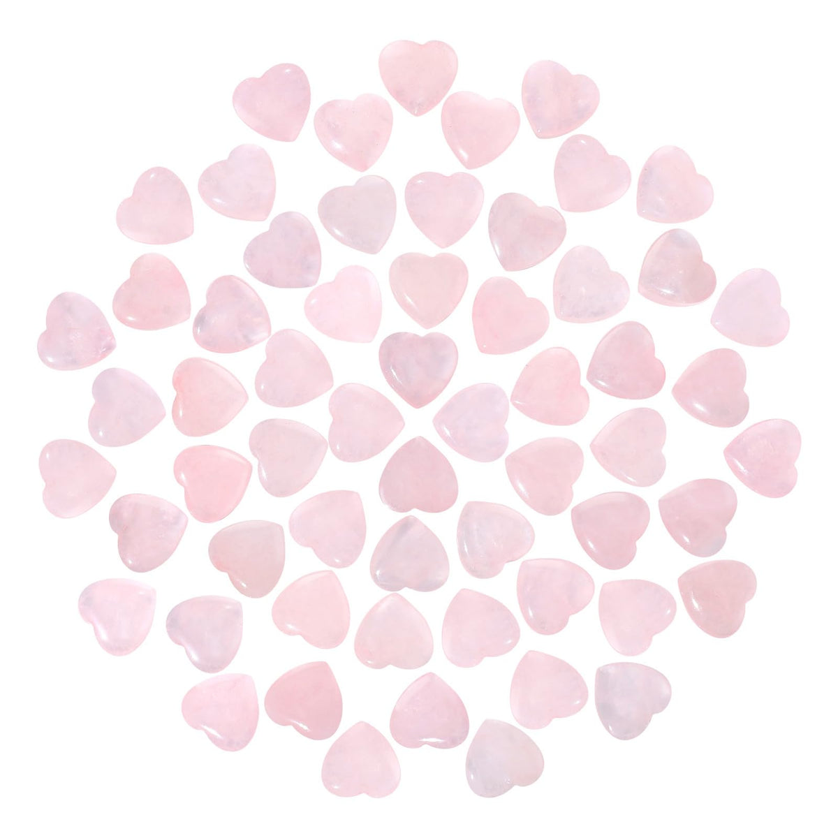 Guiqulai 60 Pcs Rose Quartz Crystals,Heart Natural Polished Crystal,0.8 Inch Mini Healing Stone,Worry Stone Bulk,Love Carved Palm Thumb Gemstone for Reiki Energy Balancing Meditation(Pink)