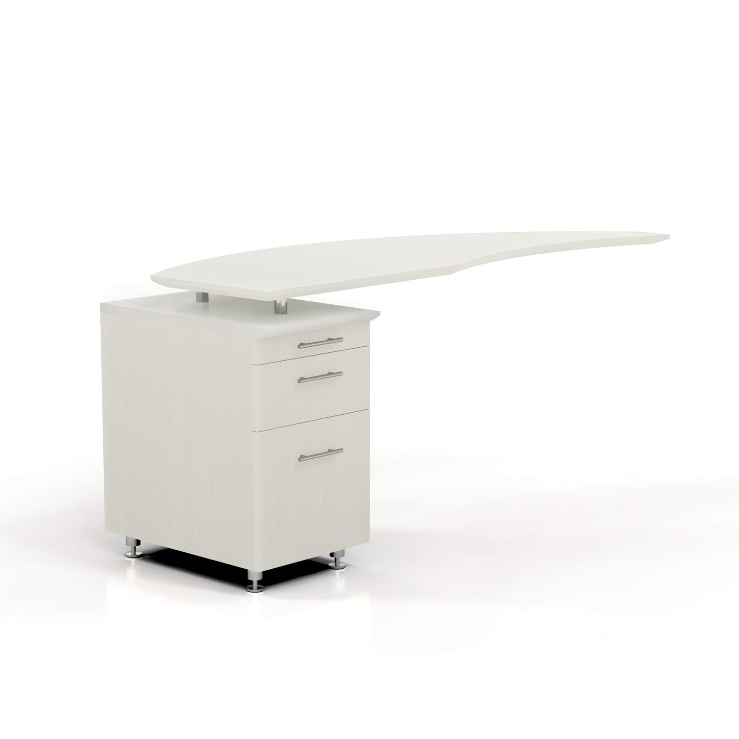 Mayline Medina 63"W Left Return for use with Desks, sold separately, Textured Sea Salt Laminate