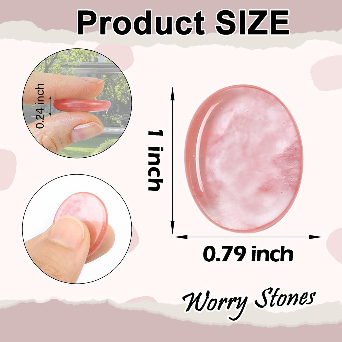 DUQGUHO Worry Stones for Anxiety, Meditation Reiki Relax Thumb Worry Stones, Crystals and Healing Stones Bulk 12PCS, Stress Relief Gifts for Women