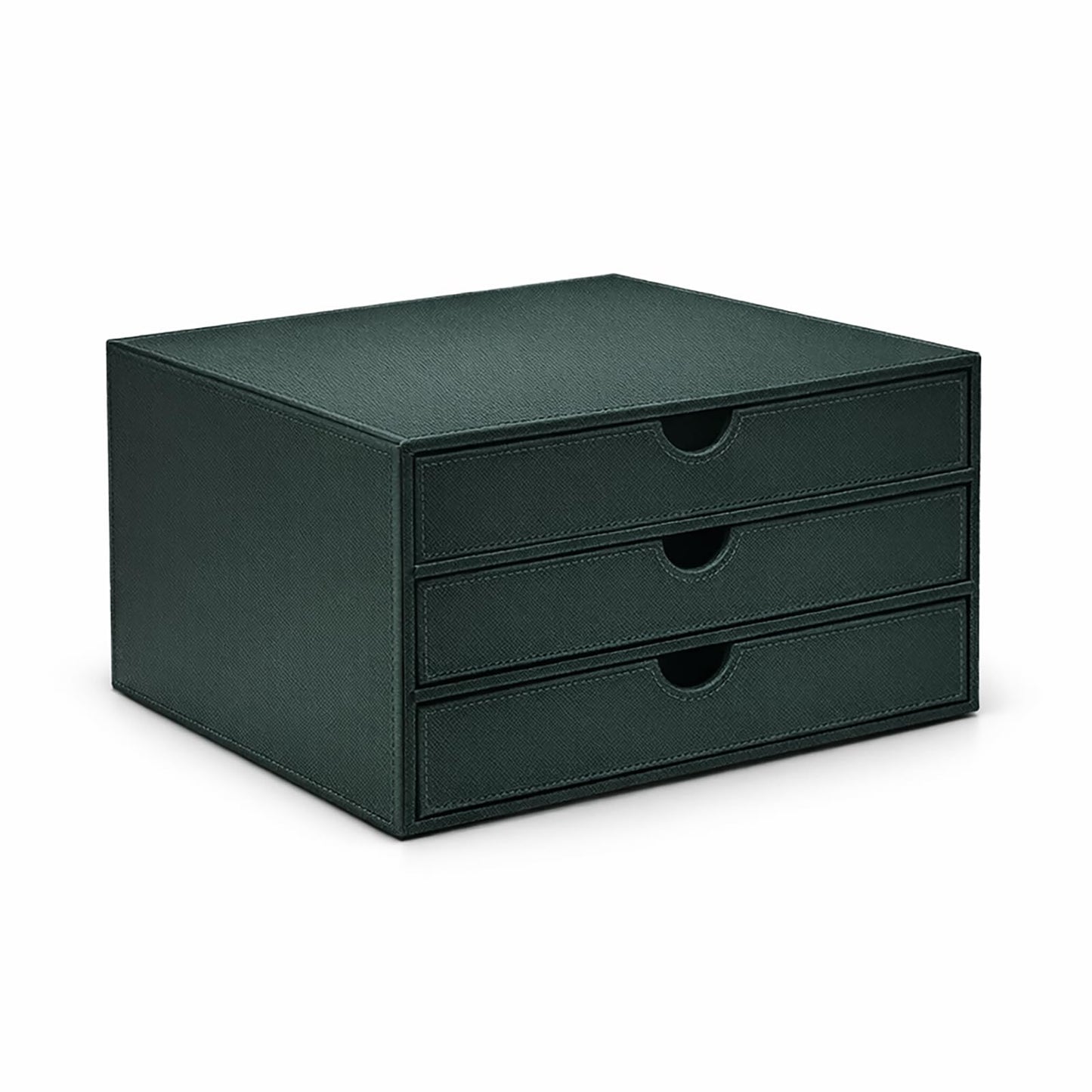 UnionBasic Document Organizer, 3-Drawer File Cabinet Document Storage Box, Office Desktop Filing Organizer, Dark Green