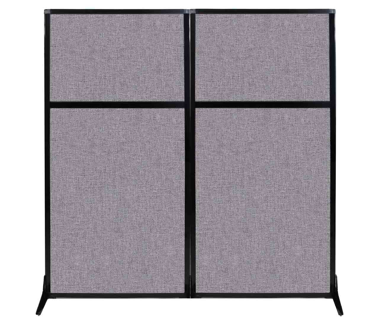 Versare Workstation Partition | Portable Wall Divider | Modern Office Cubicle | Free Standing Privacy Screen | Flexible Work Space | 66" x 70" Cloud Gray Fabric Panels