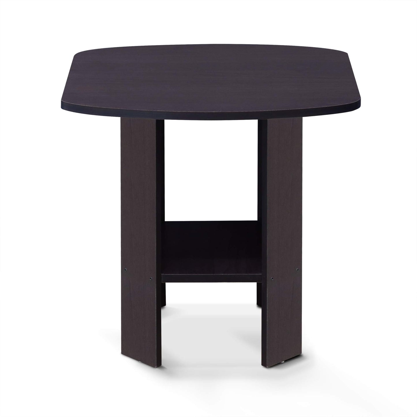 Furinno SIMPLE DESIGN Side Table, 2-Tier Modern End Table with Soft Edges, Open Shelves Night Stand, Bedside Table, for Living Room, Bedroom, Dark Walnut