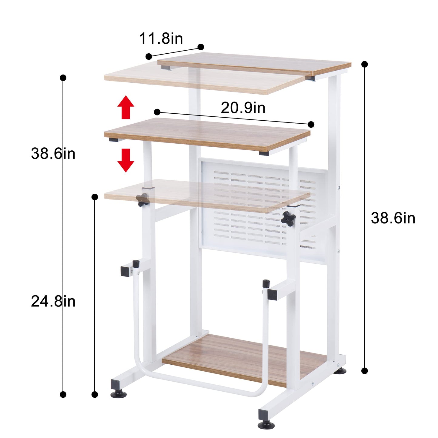 SDADI Adjustable-Height Standing Desk, 2-Mode Modern Standing and Sitting Desk, Light Grain