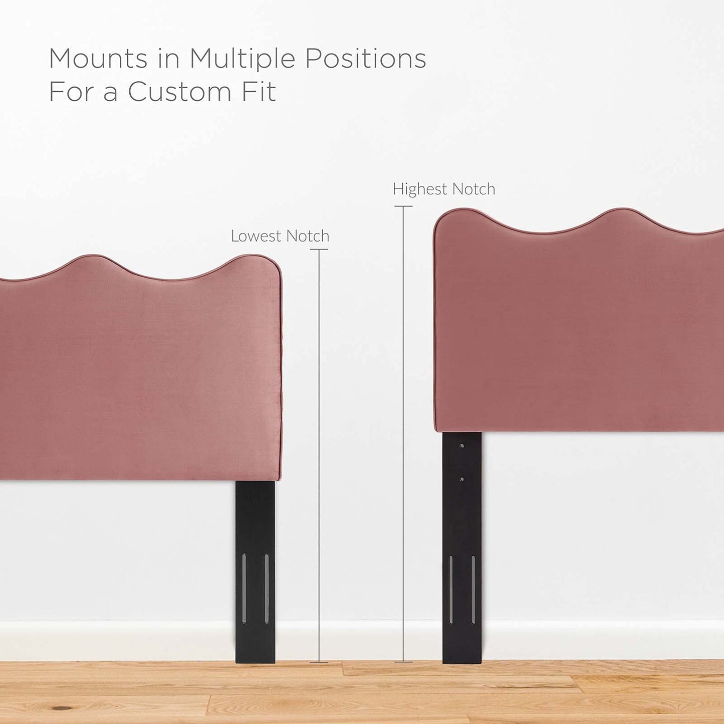 Modway Athena Performance Velvet King/California King Headboard in Dusty Rose