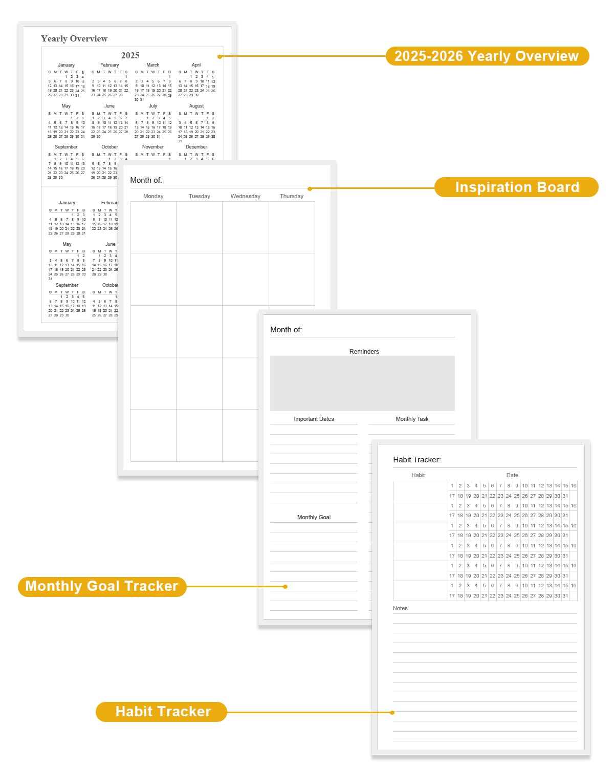 Academic Planner for 2026-2027 or Anytime – 5.8" x 8.5" Undated Weekly Student Planner For Homeschool, High School, College & Nursing Students, 200 Pages, Colorful Large Flower