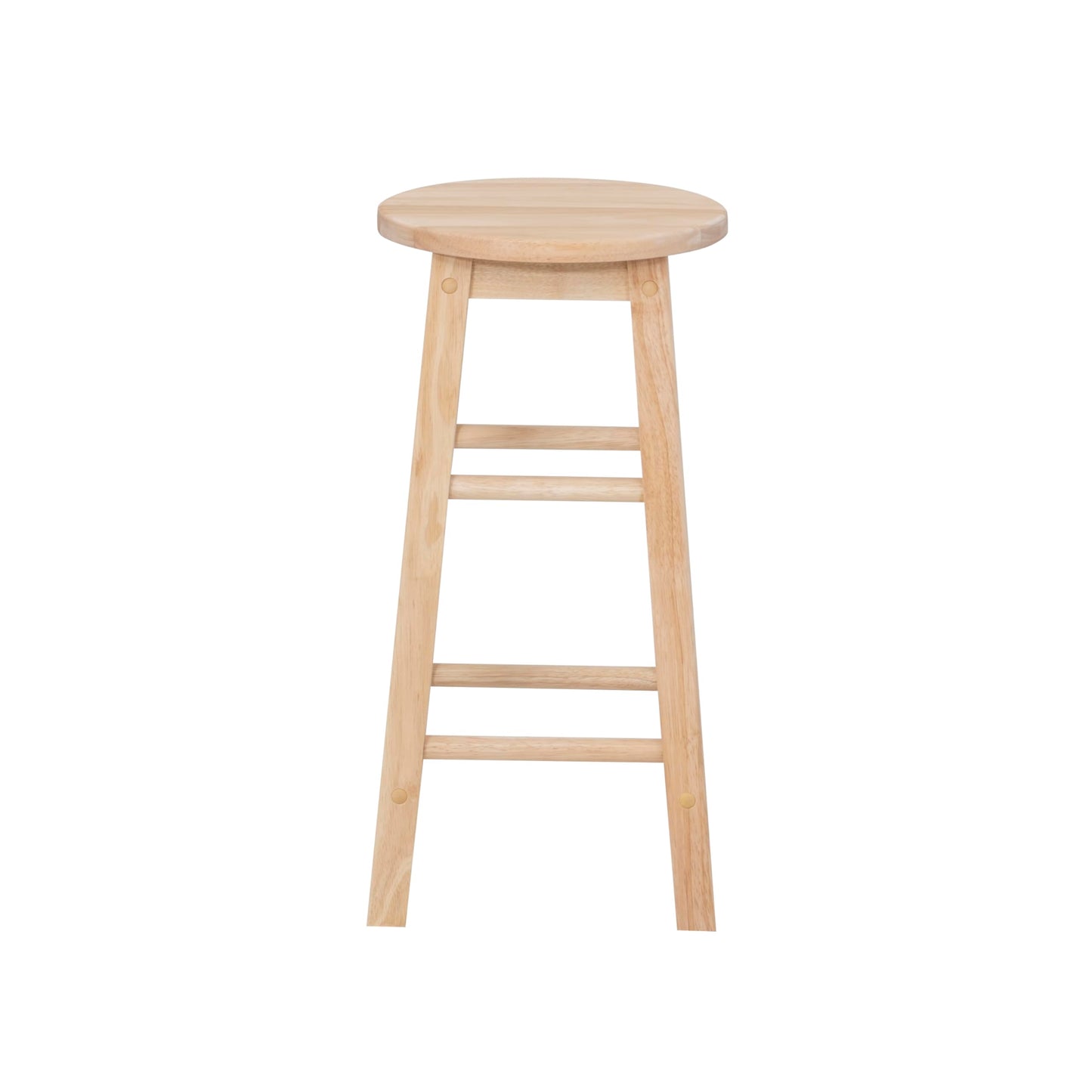 Linon Zeke Unfinished Solid Wood Backless Round Counter Stool with 24 Inch Seat Height
