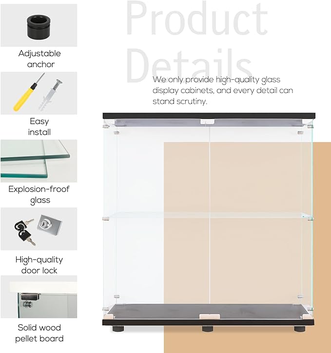 GDJAASJI Glass Display Cabinet
