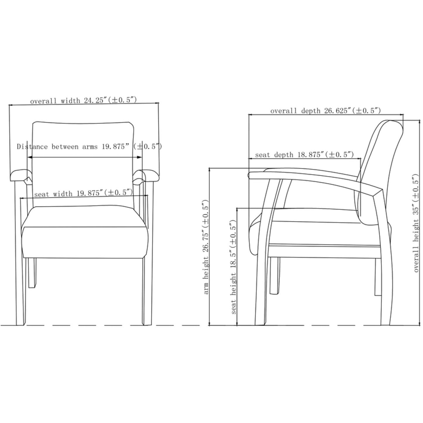 Lorell Deluxe Guest Chair, Mahogany/Charcoal