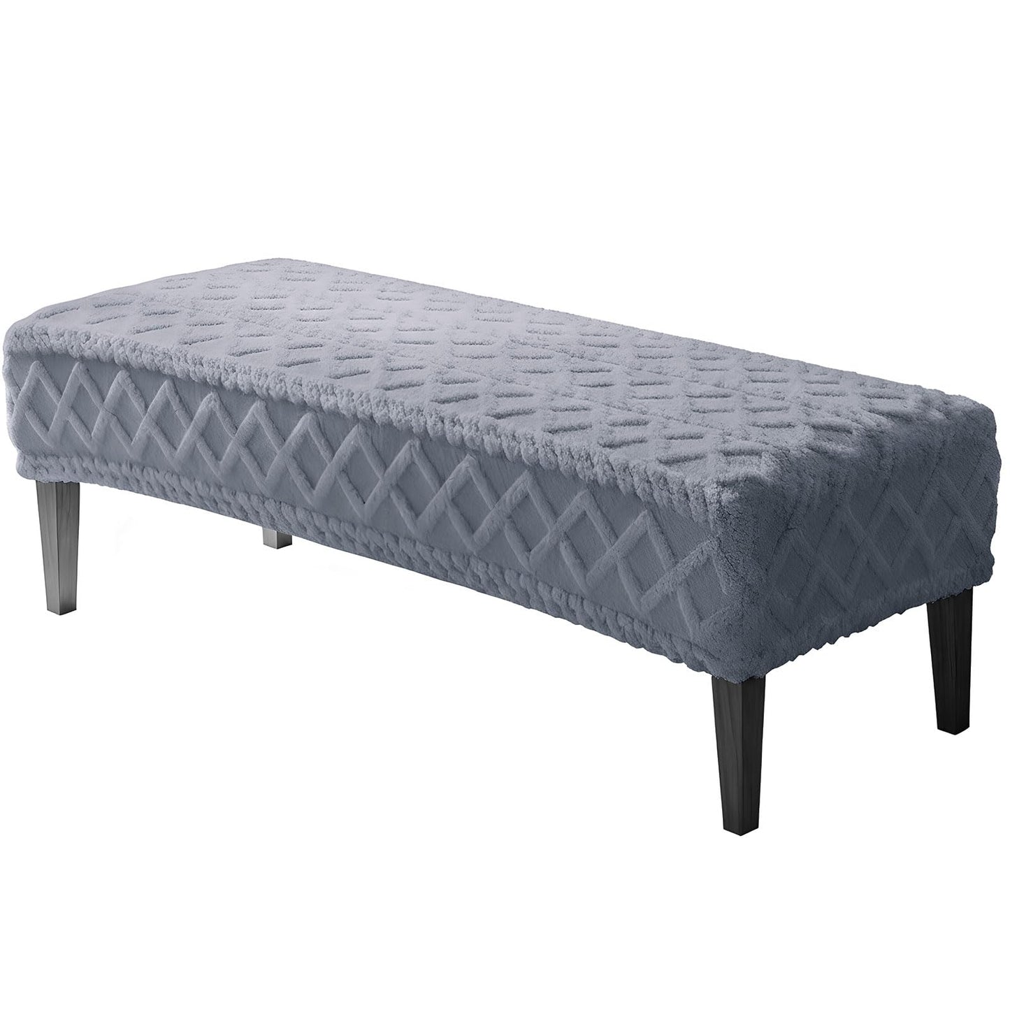 Gilprop Stretch Jacquard Dining Bench Cover, Slipcover Rectangle Soft Seat Protector Cover Dustproof Removable for Dining Room Living Room Bedroom Kitchen Hotel Fits 39.4~55.1 Inch Benches(Gray)