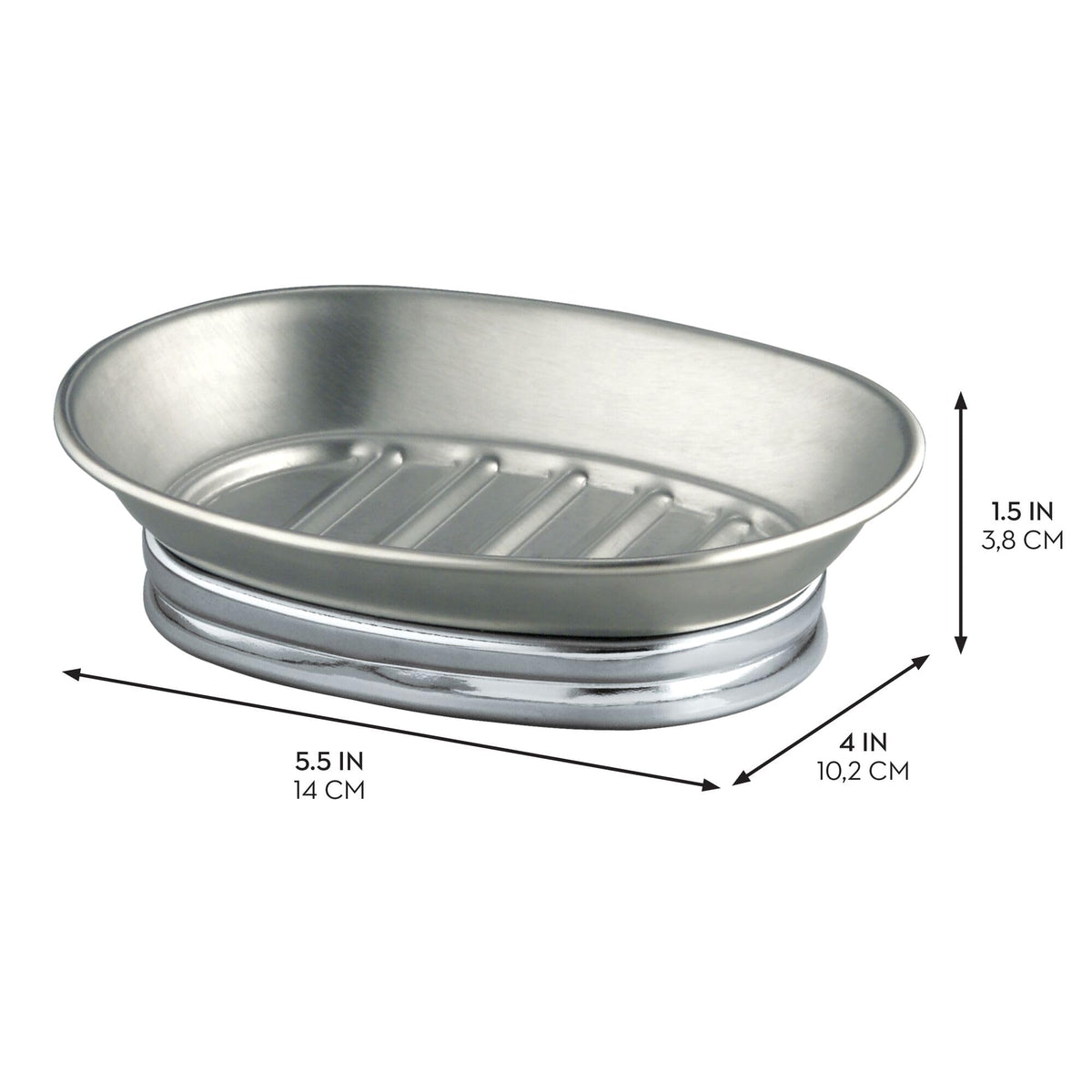 iDesign Soap Dish for Bathroom Sink - Soap Dish Holder for Bar Soap - Set of 2 - Split Finish