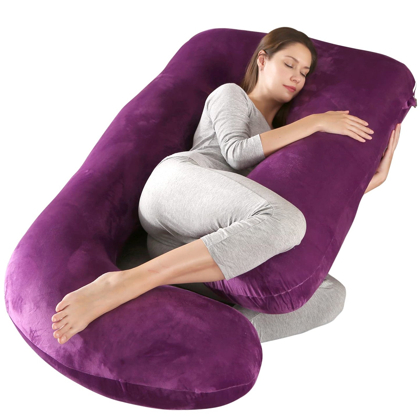 BATTOP Pregnancy Pillows for Sleeping,Full Body Pillow for Pregnancy Women with Removable Cover,Support for Back,HIPS,Legs,Belly,Must Have Maternity Pillow
