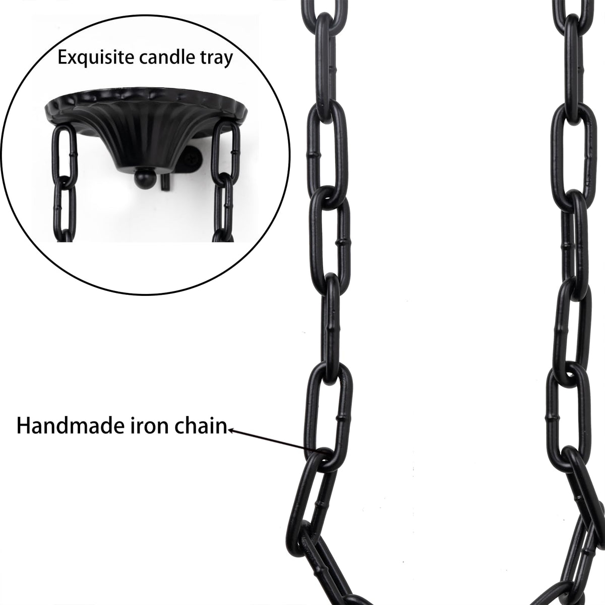 Candle Sconce(Set of 2)-Medieval Metal Wall Decorations-Gothic Retro Chain Wall Candle Sconces-Black Wall Sconces