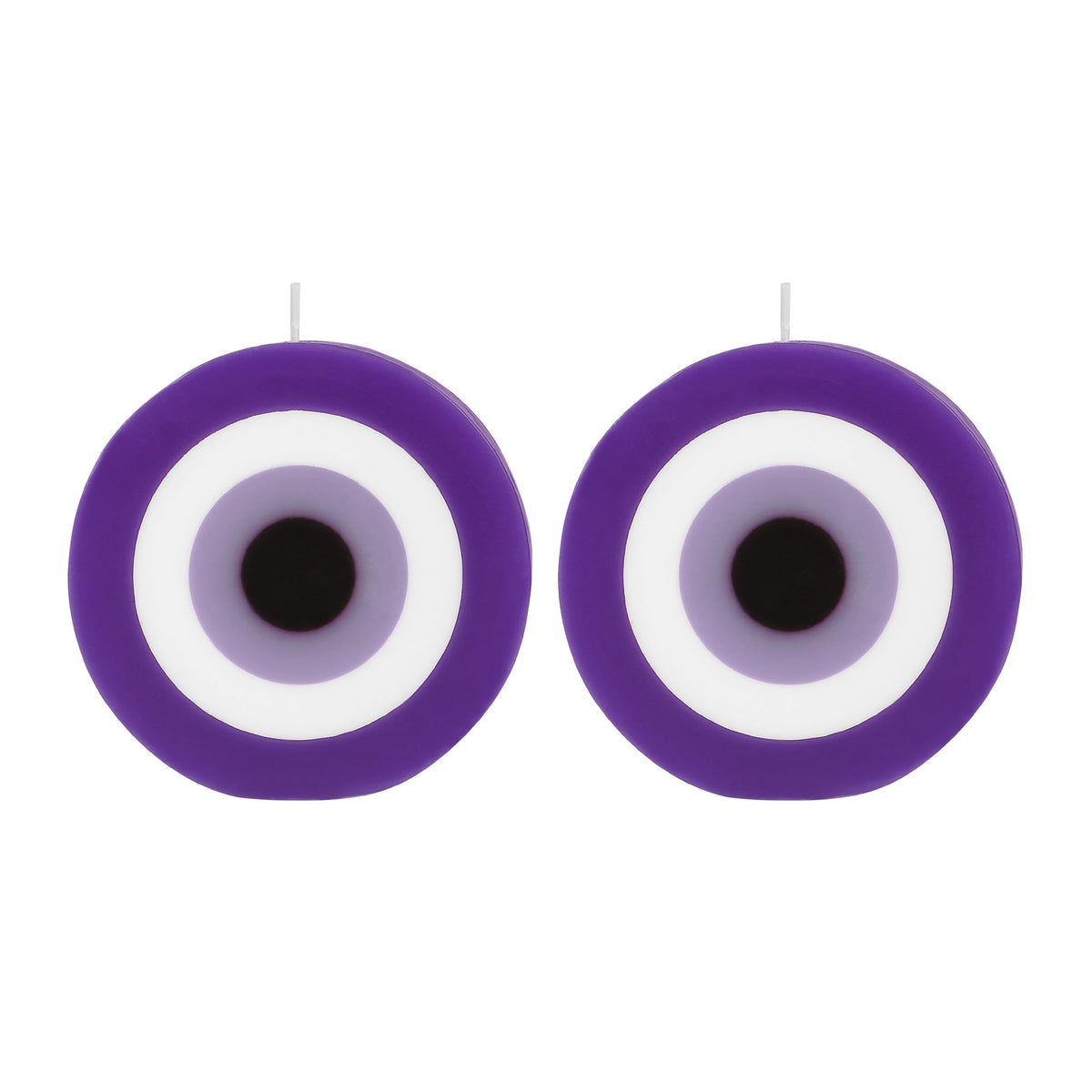 PROSPERRO LUMO by Parkash Candles Blue Evil Eye Candle Gift Nazar Home Decor Handmade Candles Desk Sculpture Decoration for House || Bedroom || Living Room || Set of 2 (Evil Eye - Round Purple)