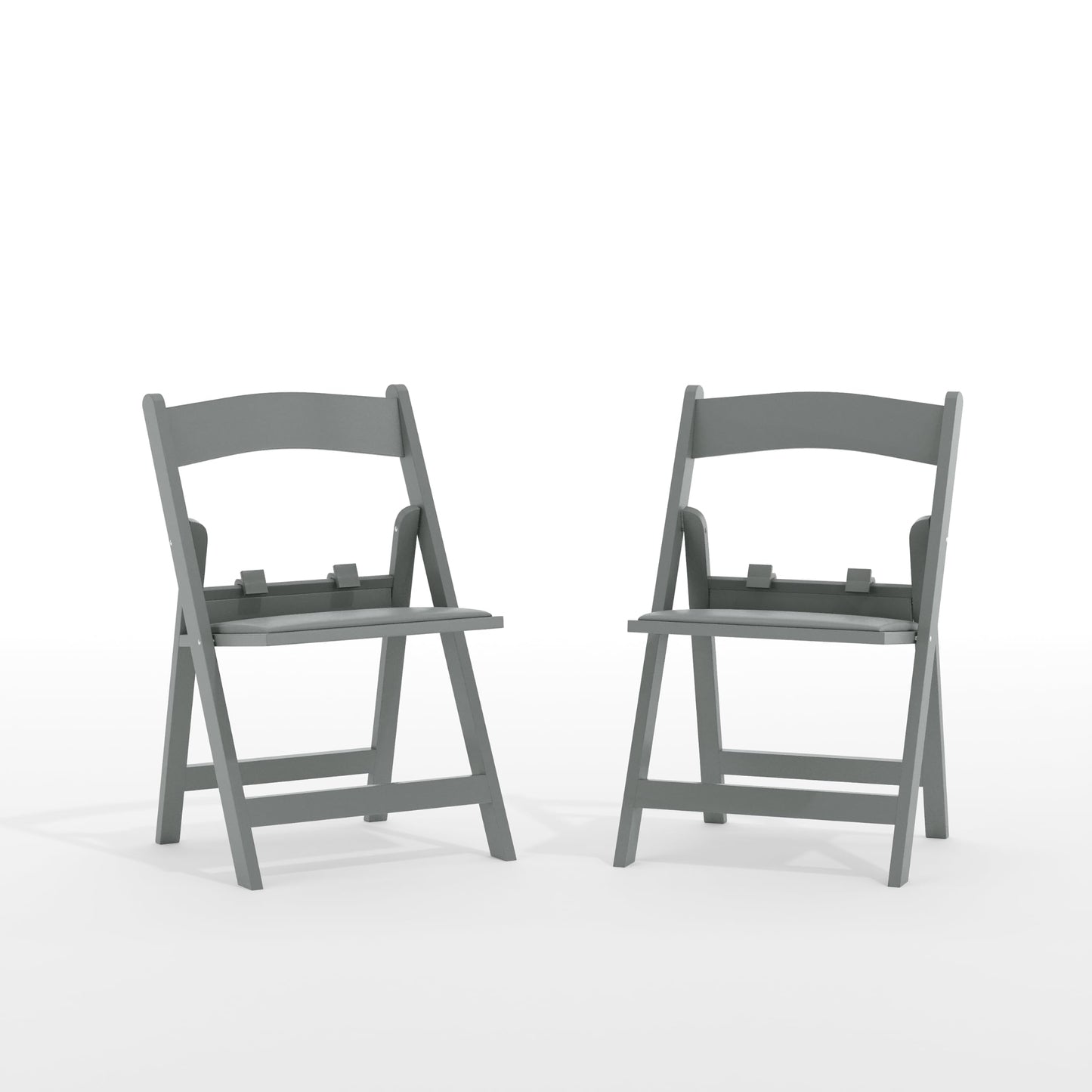 Flash Furniture Hercules Set of 2 Kids Gray Resin Folding Chairs with Gray Vinyl Padded Seats