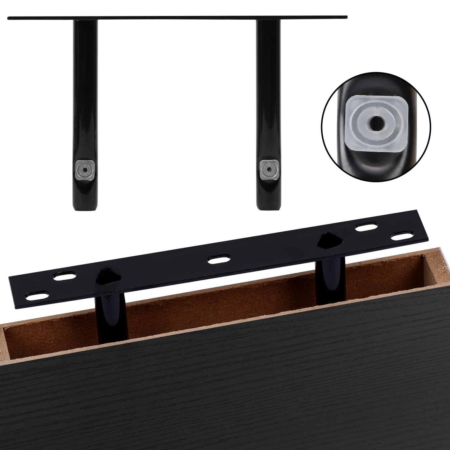 Fixwal Floating Shelves for Wall, 8 Inch Small Black Shelves Wall Mounted Shelf for Bathroom, Living Room, Bedroom, Kitchen Decor (Set of 3, 8x8)