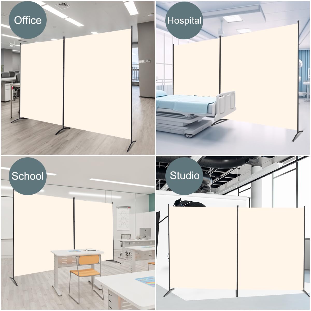 Room Divider 2 Panel Large Privacy Screens, 142''x72''H Upgraded Room Divider Wall for Room Partitions, Tall 6FT Partition Room Dividers Screen Panel for Bedroom Office School, Portable Partition Wall