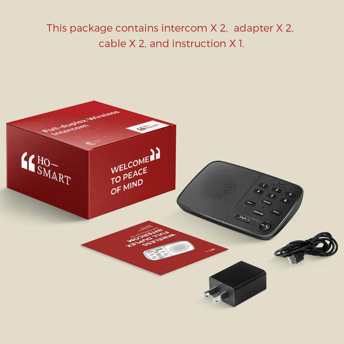 Hosmart UltraSpeak Intercoms Wireless for Home, 2025 Two-Way Real-time Intercom Full Duplex Wireless Intercom System for Home Use, House Intercom System for Business with 1200 Feet Range (2 Stations)