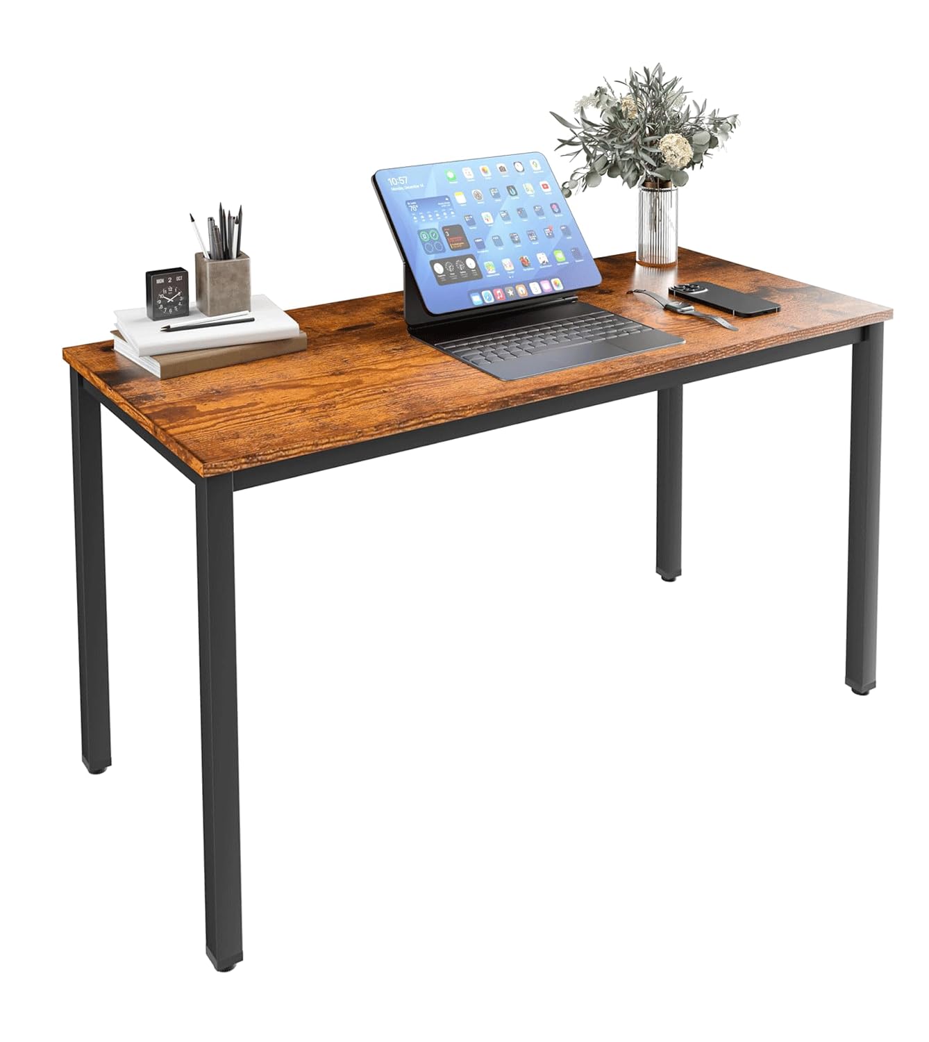 NewBeth Computer Desk for Small Space,Modern Simple Laptop Desk,Computer Table Study Writing Desk for Home Office,Dining Room,Living Room (Brown, 55.12 * 23.62in)