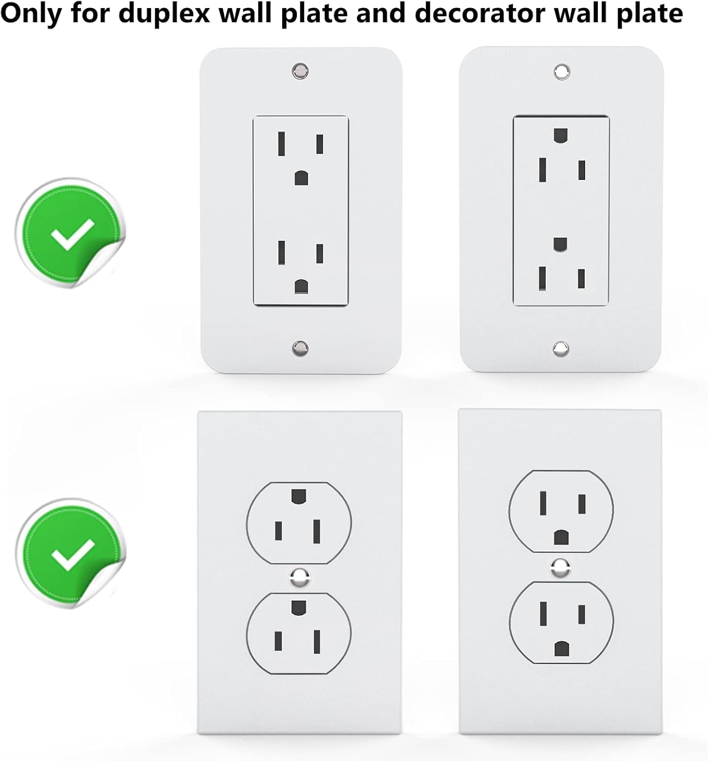 ALLICAVER Outlet Shelf, Bathroom Wall Holder with Built-in Cable Management, Wall Organizer for Smart Home Decor Space Saving Electric Toothbrush Use as Echo Holder (Vertical Decora&Duplex, 2, Pack)
