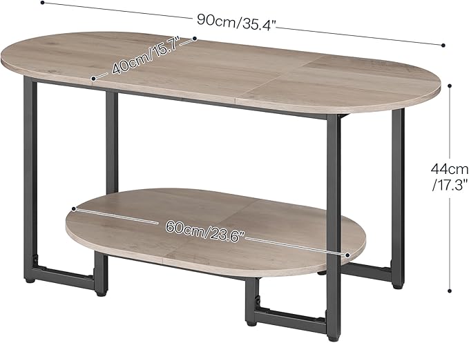 HOOBRO Coffee Table for Living Room, Oval Small Coffee Table