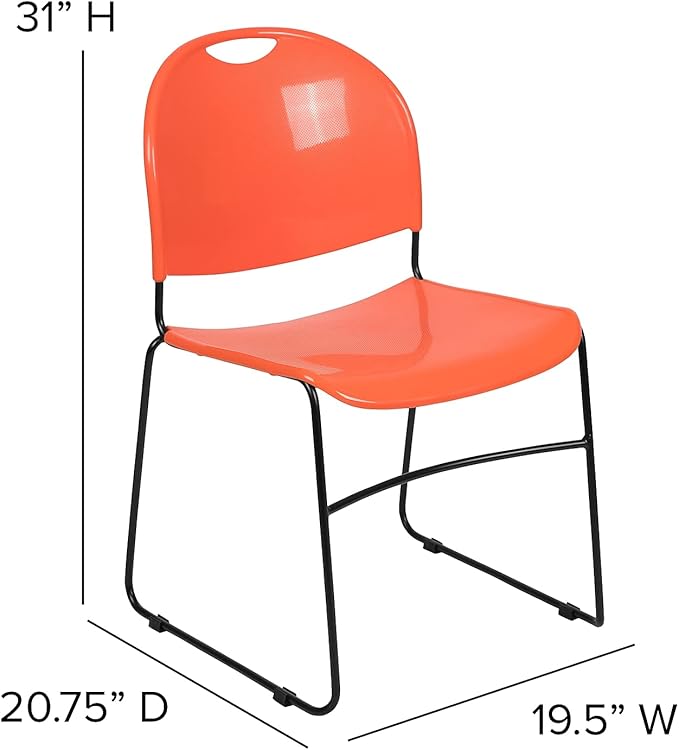 Flash Furniture HERCULES Series 880 lb. Capacity Orange Ultra-Compact Stack