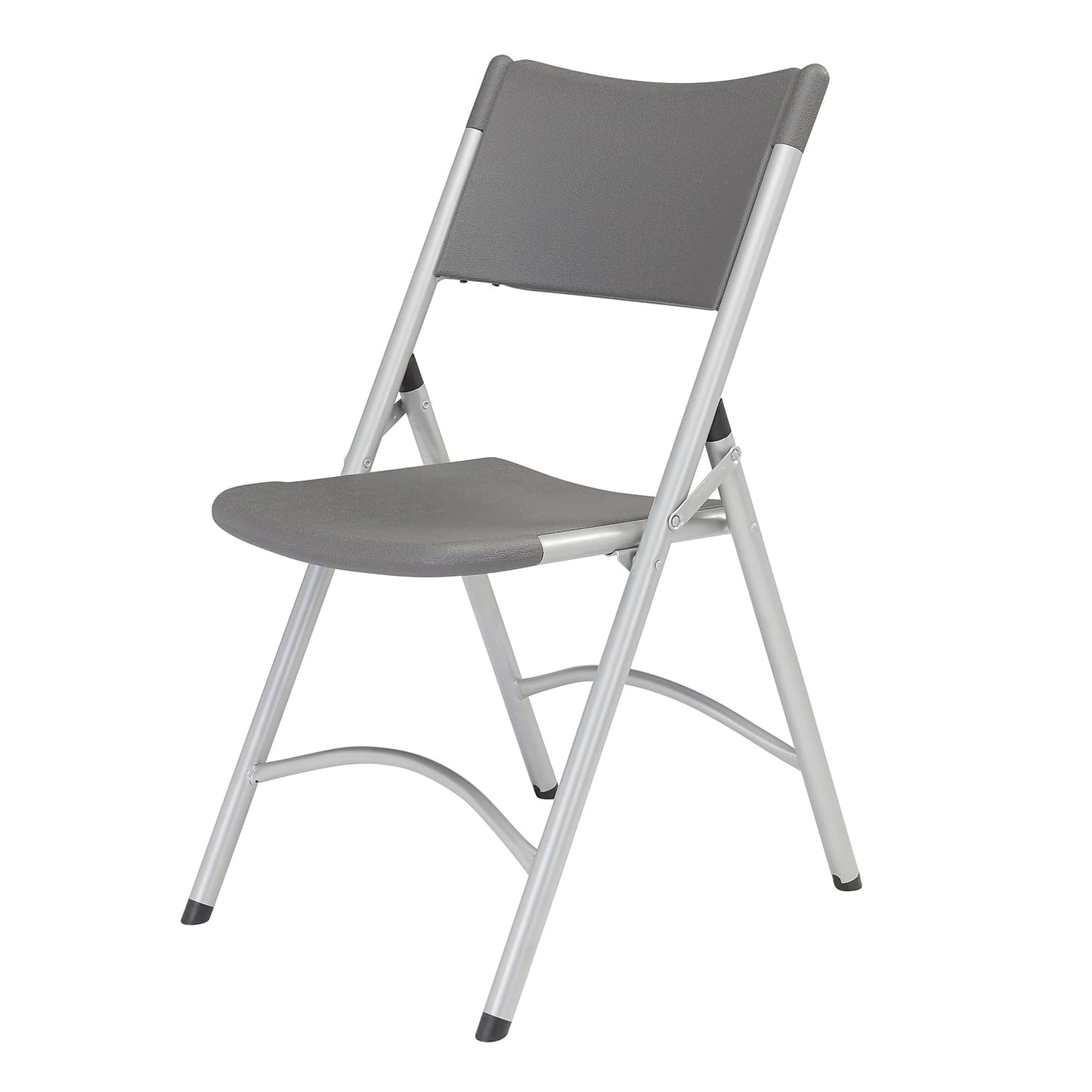 National Public Seating Indoor Outdoor Set of 4 Heavy Duty Blow Molded Folding Chair, Charcoal Slate Plastic