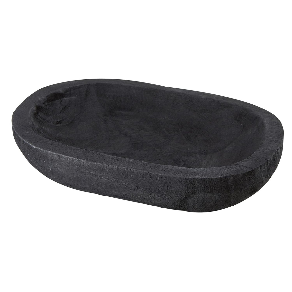 Santa Barbara Design Studio TableSugar Paulownia Wood Dough Bowl, 12 x 7.5-Inch, Black