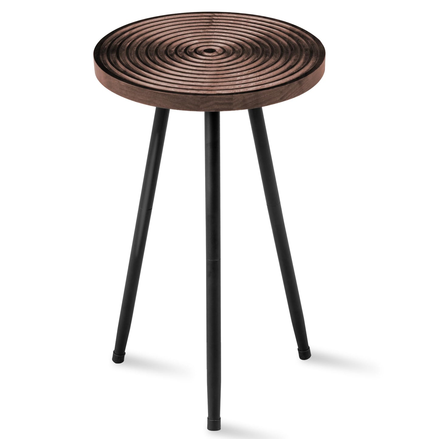 Lawn Social Tall Plant Stand Indoor, 20" Mid Century Modern Plant Table, Wood & Metal Plant Holder for Flower Pots, Round Small Side Table for Living Room Bedroom Balcony Decor, Walnut (11.4"x20")