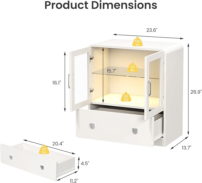 RoyalCraft White Display Cabinet