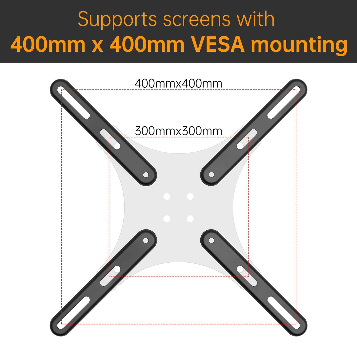VESA Extension Mount Adapter Brackets Kit for Screens 32 to 55 inch LCD LED TV, TV Mount Steel Conversion Plate for VESA up to 400x400mm