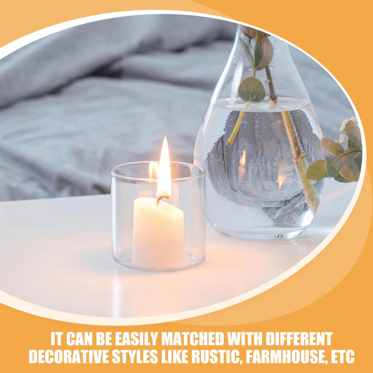 Beaupretty 3pcs Glass Scented Candle Cups Set Empty Tealight Candle Holders 5.3x10cm/8cm/6cm for Table Decor and DIY Craft