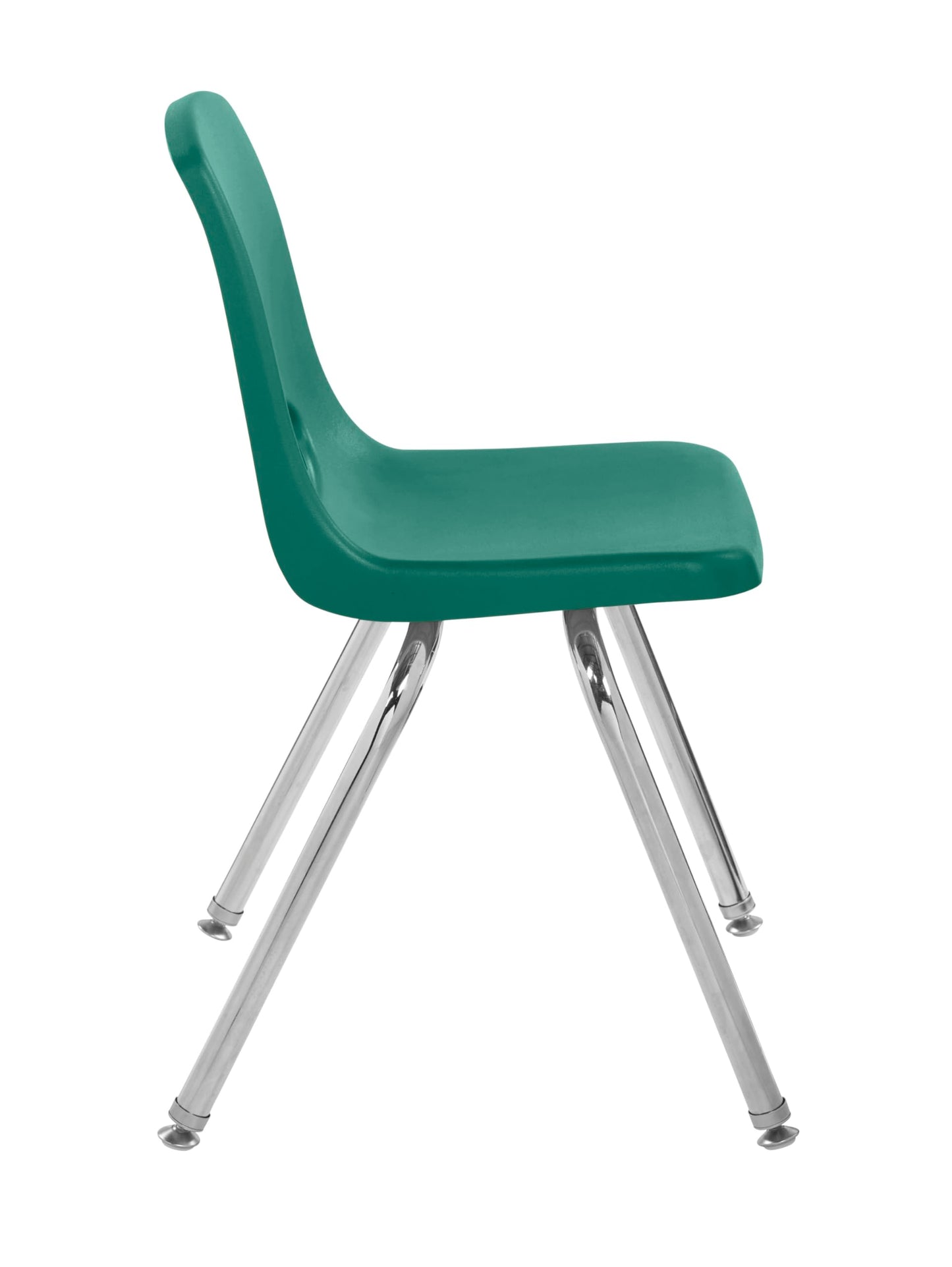 FDP 16" School Stack Chair, Stacking Student Seat with Chromed Steel Legs and Swivel Glides for Classroom, Homeschool or Office - Green, 11560-GN