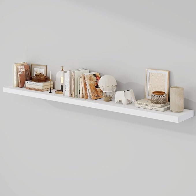 Acovy 72 Inch Floating Shelves, 9.3" Deep Floating Shelf Wall Mounted, Rustic