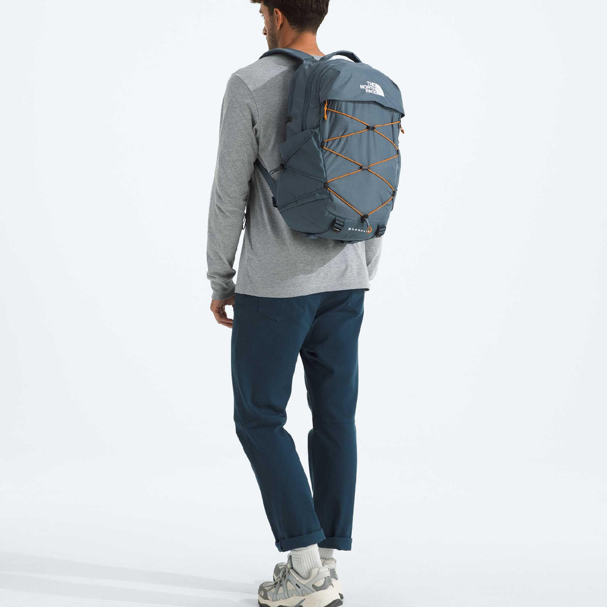 The North Face Borealis Commuter Laptop Backpack - Water Repellent, Laptop Sleeve, Large Main Compartment, Granite Grey/Dust Orange, One Size