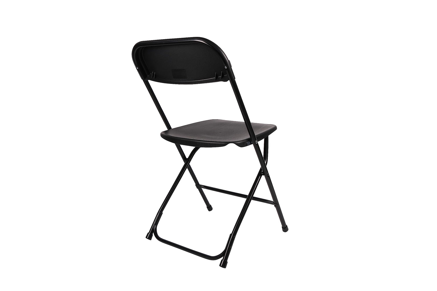 BTEXPERT Set of 2,Black Plastic Folding Chair Steel Frame Commercial High Capacity Event Chair Lightweight Set for Office Wedding Party Picnic Kitchen Dining Church School