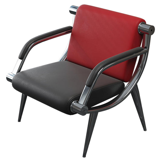 wonline Waiting Room Chair with Armrest PU Leather Office Furniture, Office Guest Seating Lobby Conference Reception Chairs for Airport Clinic Hospital Bank Salon Barber(Red&Black)