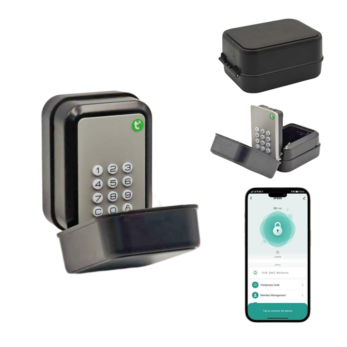 Smart Key Lock Box for Outdoor, Waterproof Key Safe with Code, APP Bluetooth Control Lockbox