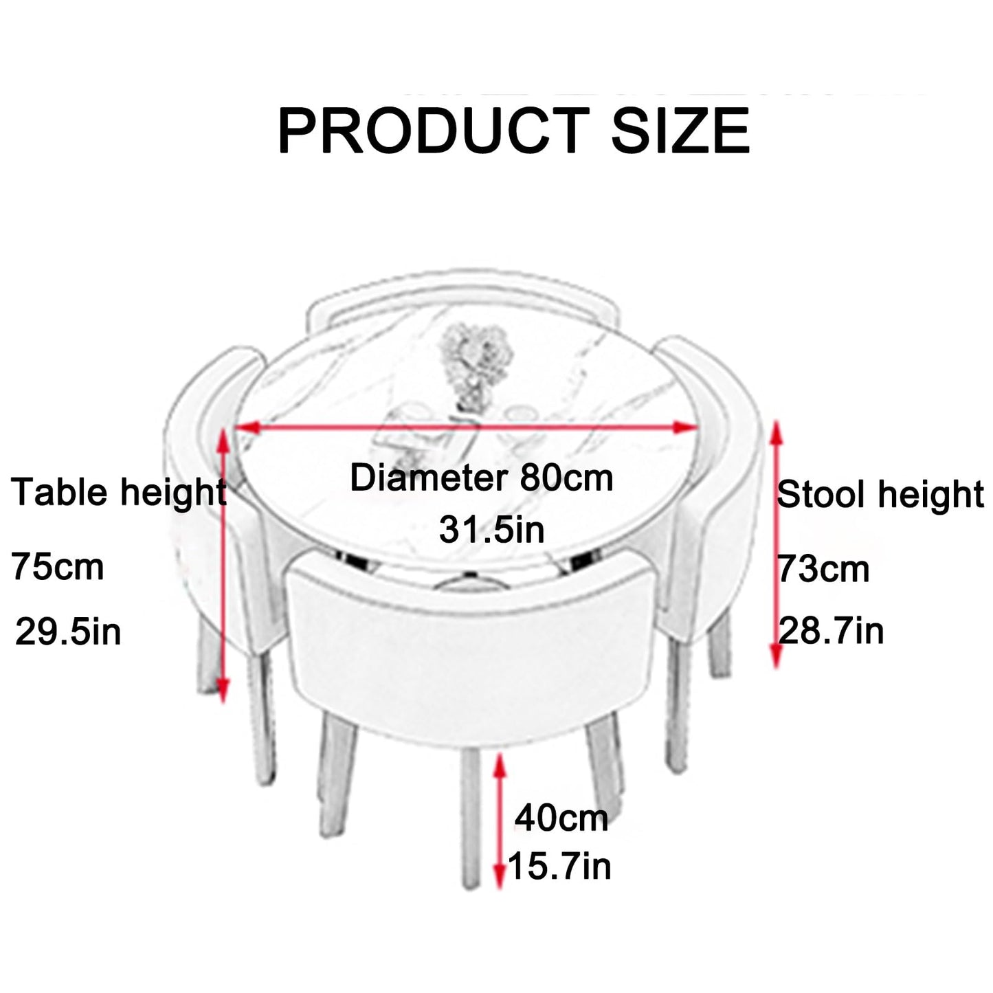 HARELA Office Reception Round Table, Kitchen Breakfast Bar Table and Chair Set, Dining Round Table Soft Backrest Seat, Cafe Balcony Living Room Simple Round Dining Table, Cotton Linen (Color : Blue)