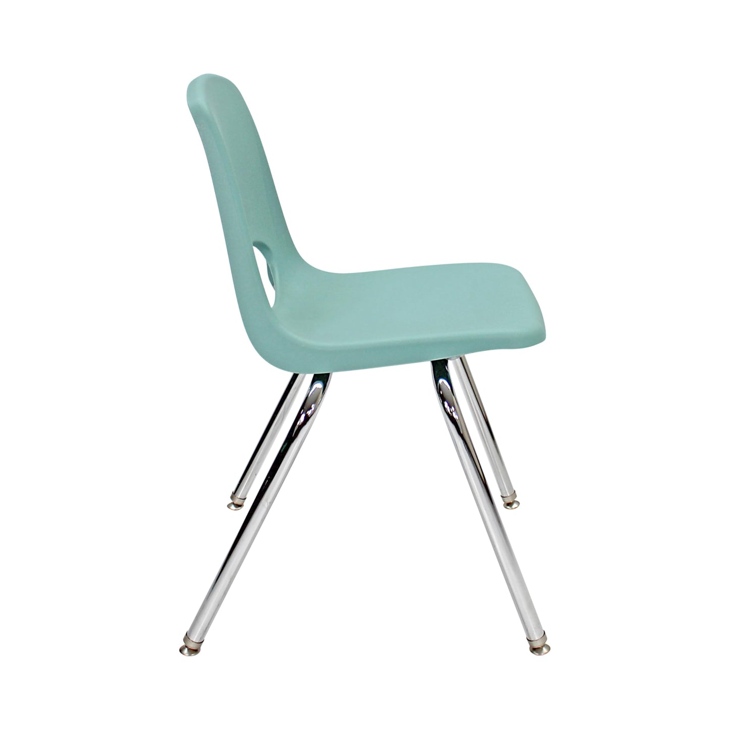 FDP 18" School Stack Chair, Stacking Student Seat with Chromed Steel Legs and Nylon Swivel Glides For In-Home Learning, Classroom or Office - Seafoam (5-Pack), 10371-SF
