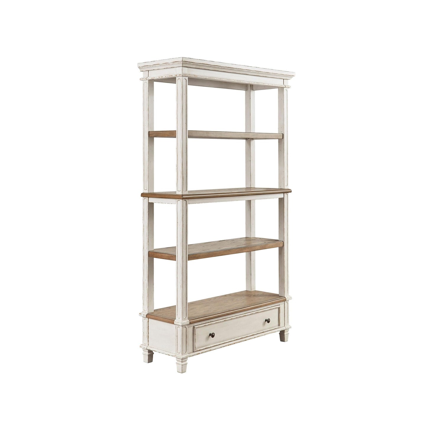 Signature Design by Ashley Realyn French Country 75" Bookcase with Drawer, Chipped White